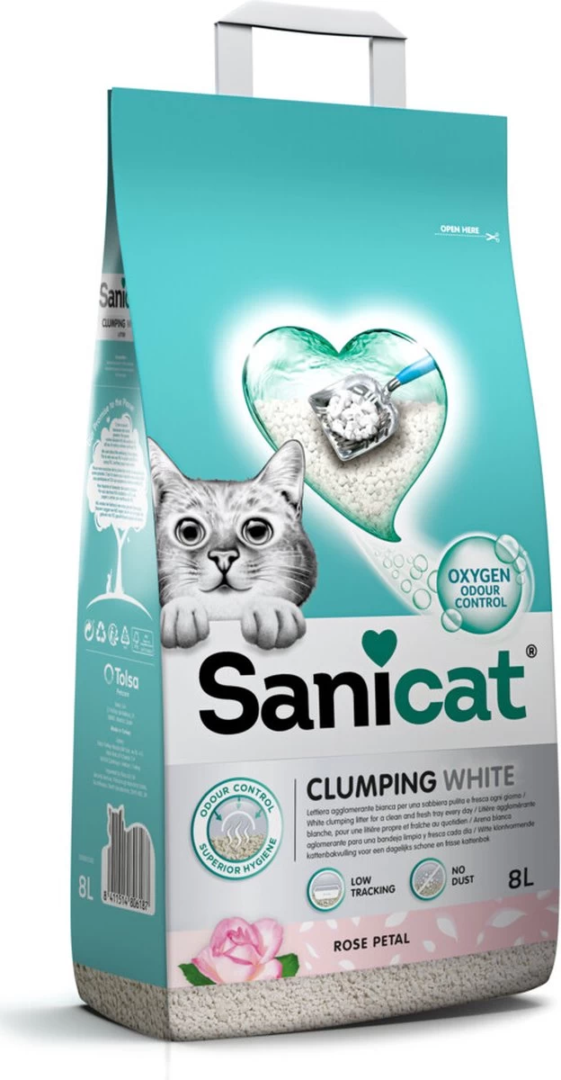 Sanicat Clumping White Rose Petal 8 Liter 1 Sanicat Clumping White Rose Petal 8 Liter