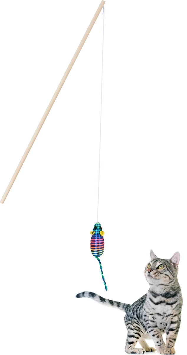 Relaxdays Kattenhengel Set Van 2 – Speelhengel Kat Met Muis – Houten Hengel Kattenspeeltje 1 Relaxdays Kattenhengel Set Van 2 – Speelhengel Kat Met Muis – Houten Hengel Kattenspeeltje