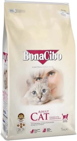 Bonacibo Cat Kip & Rijst Met Ansjovis – Kattenvoer – 5 Kg