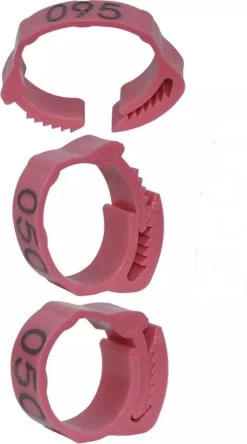 Pluimveeringen – Verstelbaar – 20 Mm – Genummerd – 50 Stuks – Kippenringen – Vogelringen – ROZE