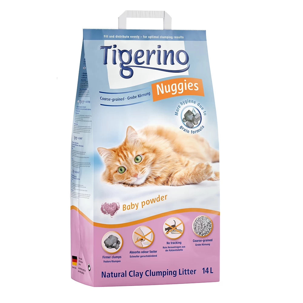 Dubbelpak Tigerino Nuggies Kattenbakvulling – Babypoedergeur Grofkorrelig 1 Dubbelpak Tigerino Nuggies Kattenbakvulling – Babypoedergeur Grofkorrelig