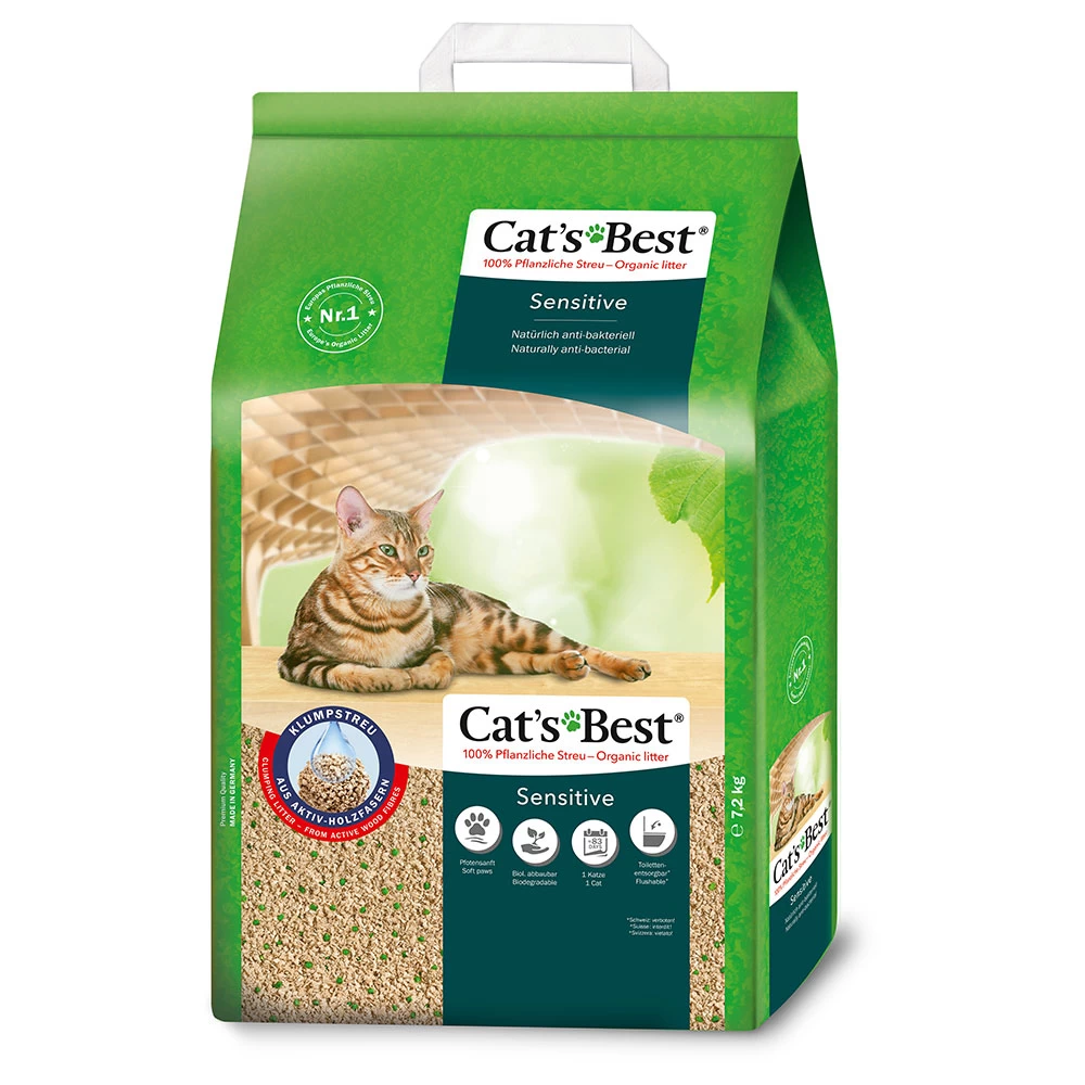 Cat’s Best Sensitive Kattenbakvulling – Dubbelpak: 2 X 20 L (7,2 Kg) 1 Cat’s Best Sensitive Kattenbakvulling – Dubbelpak: 2 X 20 L (7,2 Kg)