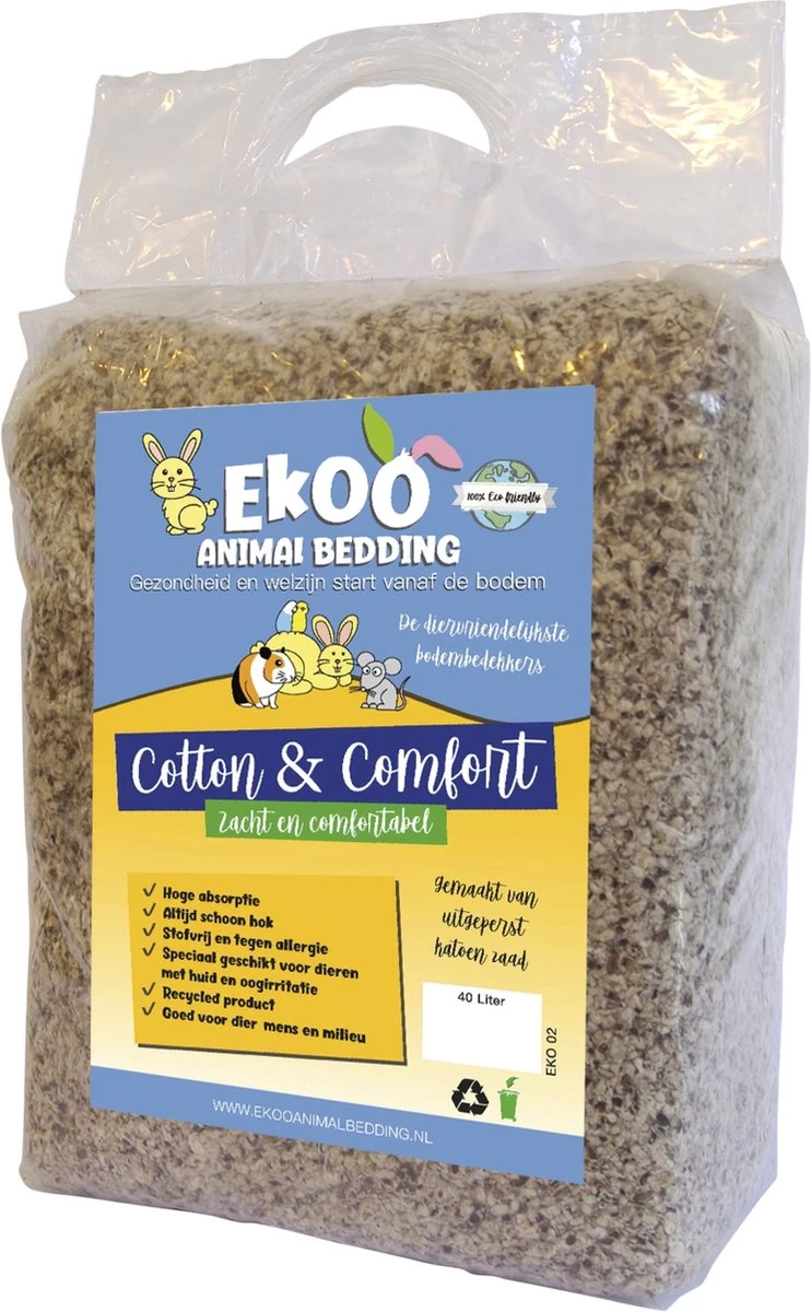 Ekoo Animal Bedding Cotton & Comfort – 40 L 1 Ekoo Animal Bedding Cotton & Comfort – 40 L