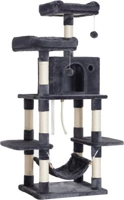 Hoppa! Krabpaal, Krabpaal Met Haarballen, 150 Cm, Rookgrijs