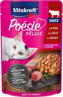 Vitakraft Poesie Deli Sauce Pouch 85 G – Kattenvoer – 23 X Rund