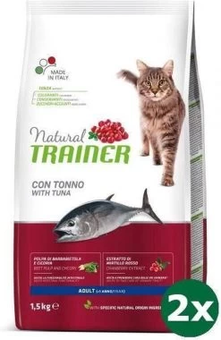 Natural Trainer Cat Adult Tuna Kattenvoer 2x 1,5 Kg