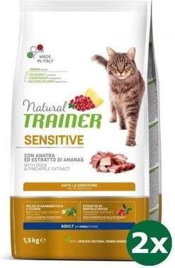 Natural Trainer Cat Sensitive Duck Kattenvoer 2x 1,5 Kg