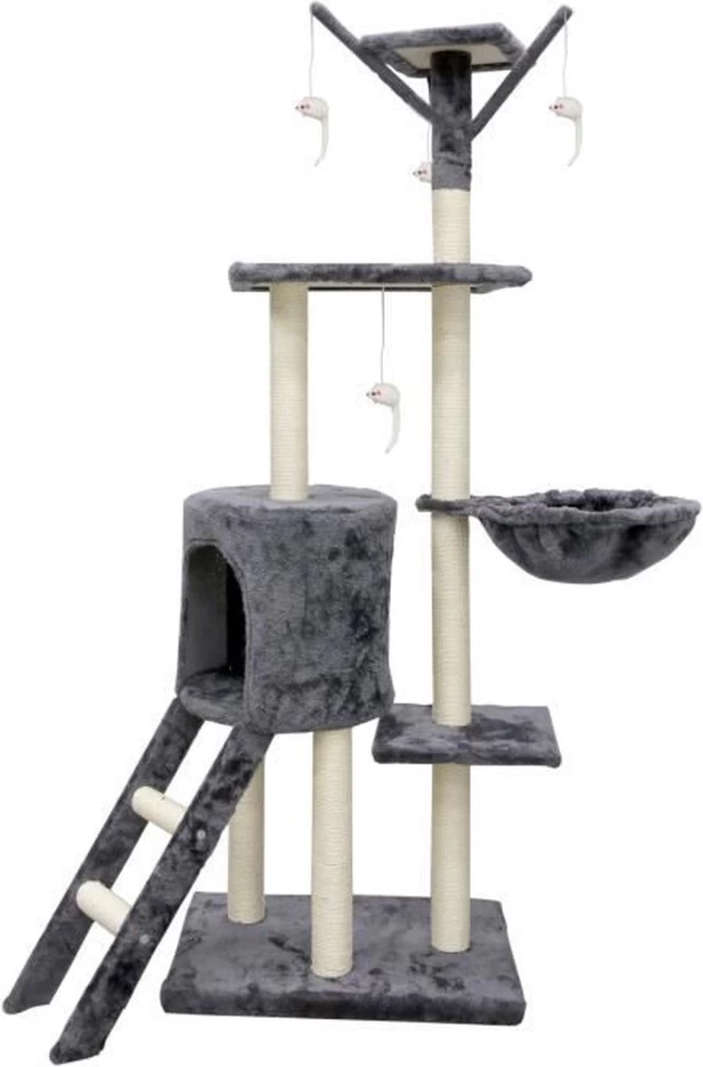 JIPSY Grijze Krabpaal – 79 X 34 X 138 Cm – Grijs 1 JIPSY Grijze Krabpaal – 79 X 34 X 138 Cm – Grijs