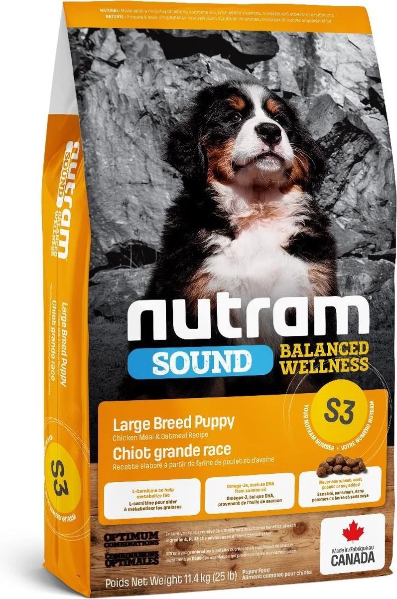 Nutram Hondenvoer Puppy Large Breed S3 11,4 Kg – Hond 1 Nutram Hondenvoer Puppy Large Breed S3 11,4 Kg – Hond