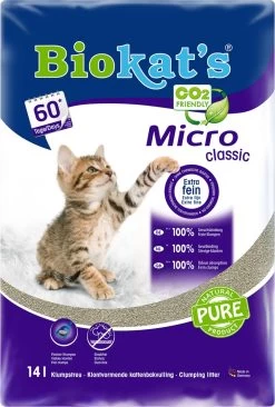 Biofood Biokat’s Micro Classic – Kattenbakvulling – Klontvormend – 14L