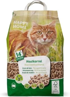 Happy Home Natural Houtkorrel – FSC – Kattenbakvulling – 10 L 5 Kg