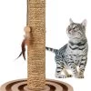 Relaxdays Krabpaal Met Speelbal – Kattenpaal – Zeegrastouw – Met Speelbord – 45 X 30 Cm