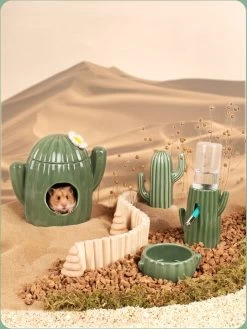 Leuke Hamster Huisje Voor In De Kooi Keramische Cactus Kleine Huisdier Huis Cavia Hamster Huis Huisdier Nest Voor Kleine Dieren Muis Rat Nest Hamster Cavia Knaagdier