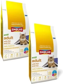 Smolke Cat Adult Vis&Rijst – Kattenvoer – 2 X 4 Kg