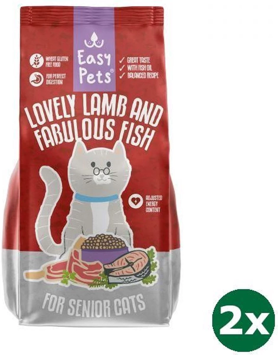 Easypets Lovely Lamb & Fabulous Fish Senior Kattenvoer 2x 1,5 Kg 1 Easypets Lovely Lamb & Fabulous Fish Senior Kattenvoer 2x 1,5 Kg