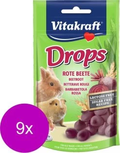 Vitakraft Knaagdier Drops – Knaagdiersnack – 9 X Rode Biet Lactose Vrij
