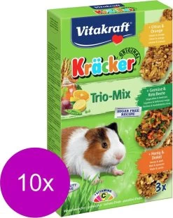 Vitakraft Cavia Kracker 3in1 – Knaagdiersnack – 10 X Honing&Groente&Citrus
