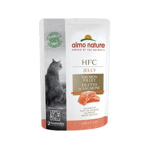 Almo Nature HFC Jelly Kattenvoer – Maaltijdzakje – Zalm – 24 X 55 Gr