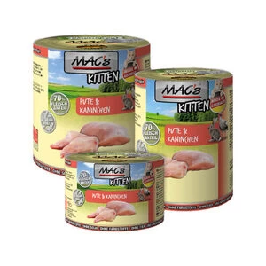 MAC’s Kitten Kattenvoer – Kalkoen & Konijn – Blik – 6×800 G